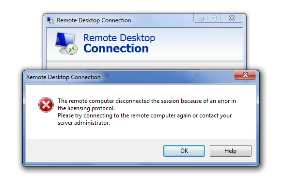 remote desktop disconnect error