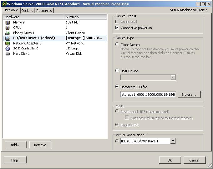 ESX 3i Installation of Windows Server 2008 RTM 64bit, image 11 of 23