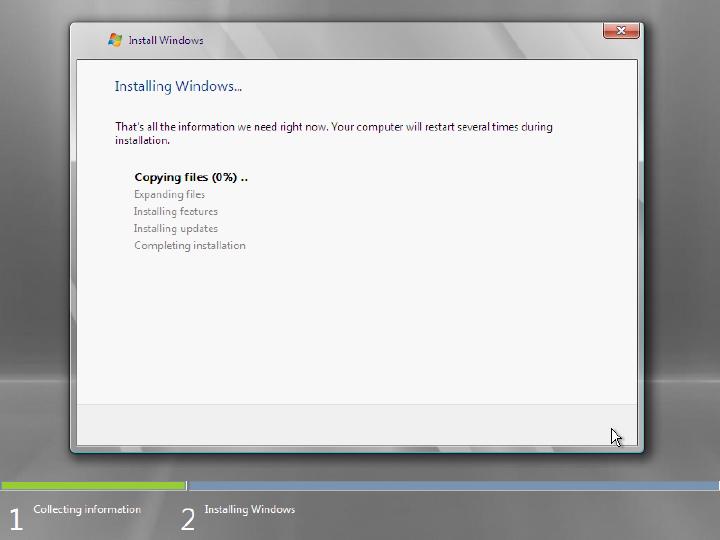 ESX 3i Installation of Windows Server 2008 RTM 64bit, image 19 of 23