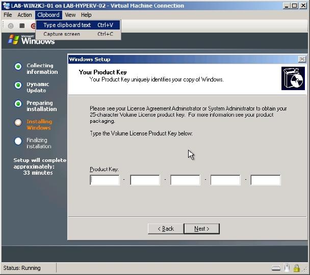 Hyper-V Virtual Machine Connection and Copy Paste fun, image 3 of 4