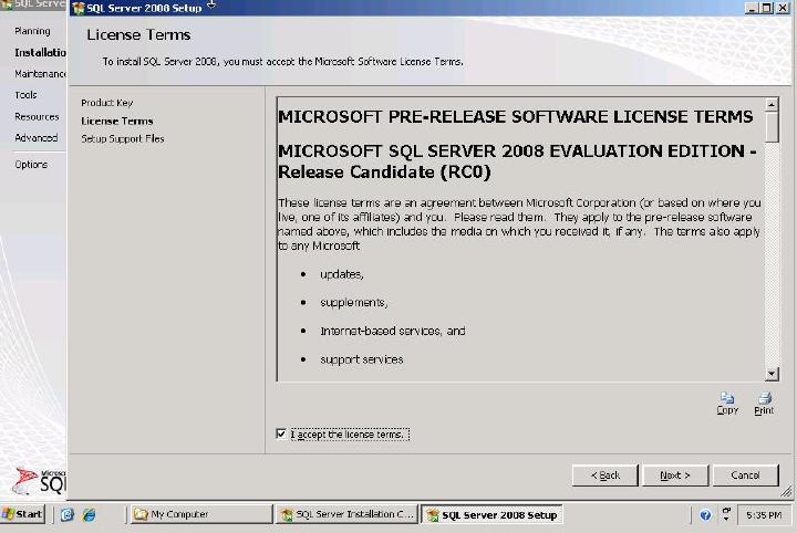 Microsoft SQL Server 2008 - Installation, image 5 of 19