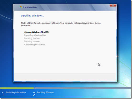 Windows 7 setup