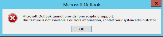 Microsoft Outlook scripting support error
