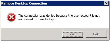Remote Desktop Connection - Denied