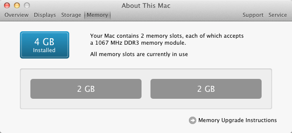 About this Mac - Mac OS X